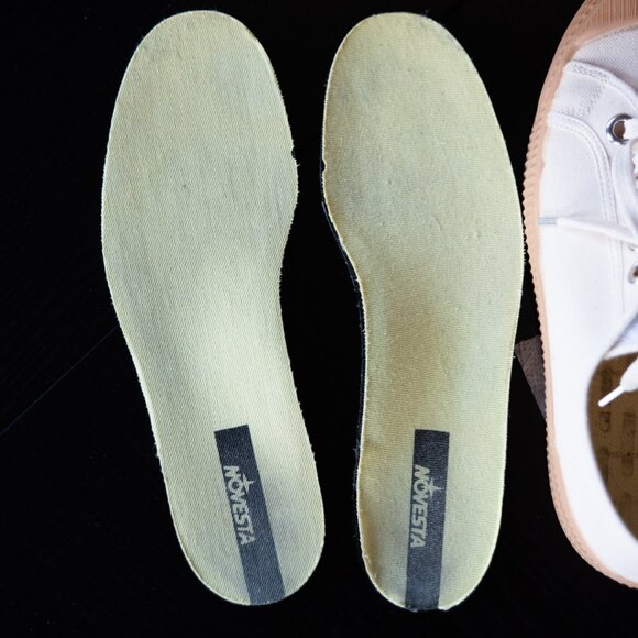 Novesta Cream and White Sneakers with Rubber Toe Cap - Picture 4 of 9